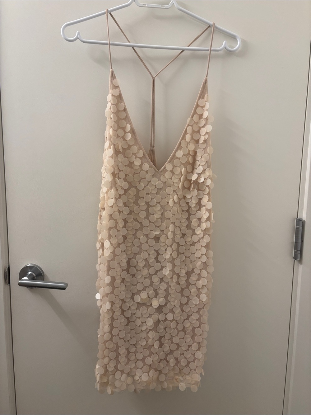 Motel Rocks Champagne Sequin Mini Dress